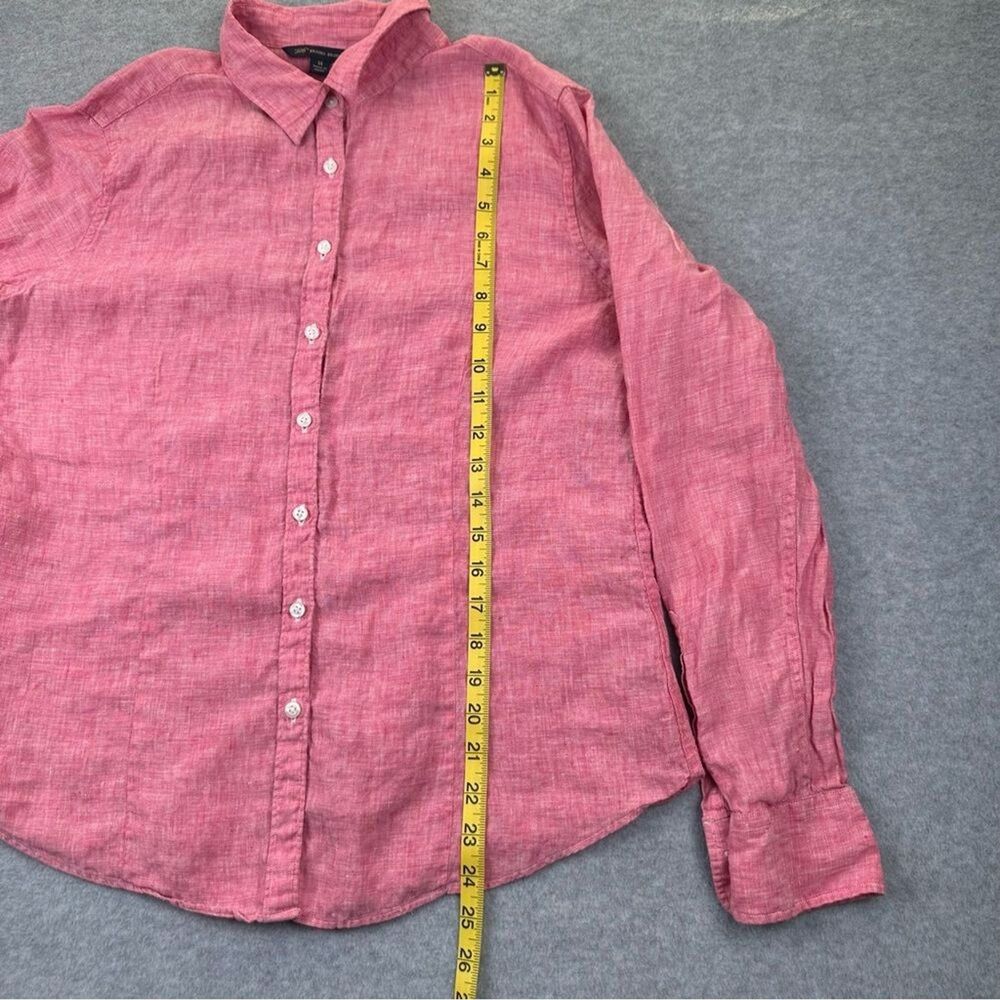 Brooks Brothers 346 Red Long Sleeve Button Up Shirt 100% Linen Womens Size 14 - Picture 10 of 13